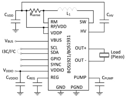 Schematic - Boréas Technologies BOS1931 High-Efficiency Piezo Driver